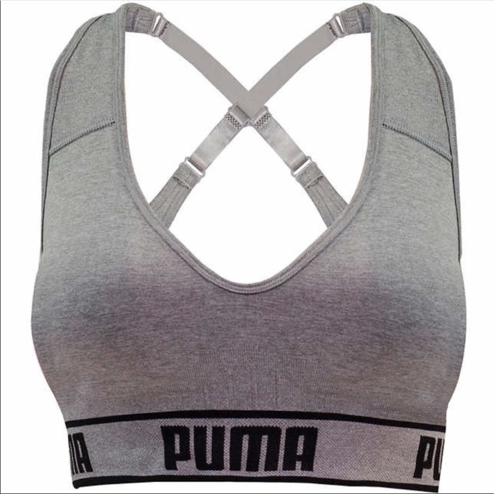 New Grey Puma Sports Bra Supportive 38 40